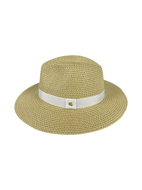 women's hat in natural raffia with white ribbon Ralph Lauren | 454914472003
